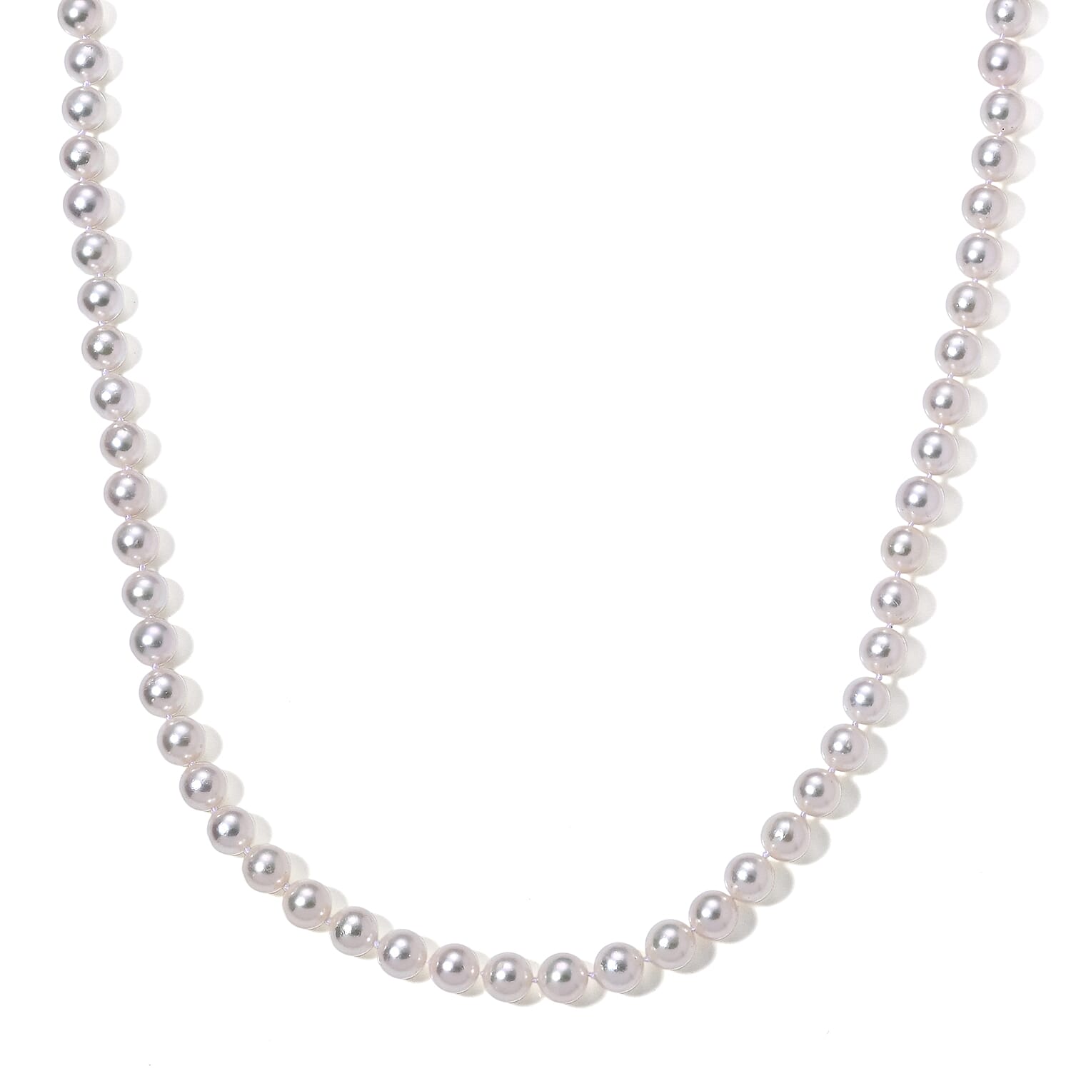 950 Platinum AAAA Japanese Akoya Pearl Beads Necklace (Size - 20) 215.00 Ct.