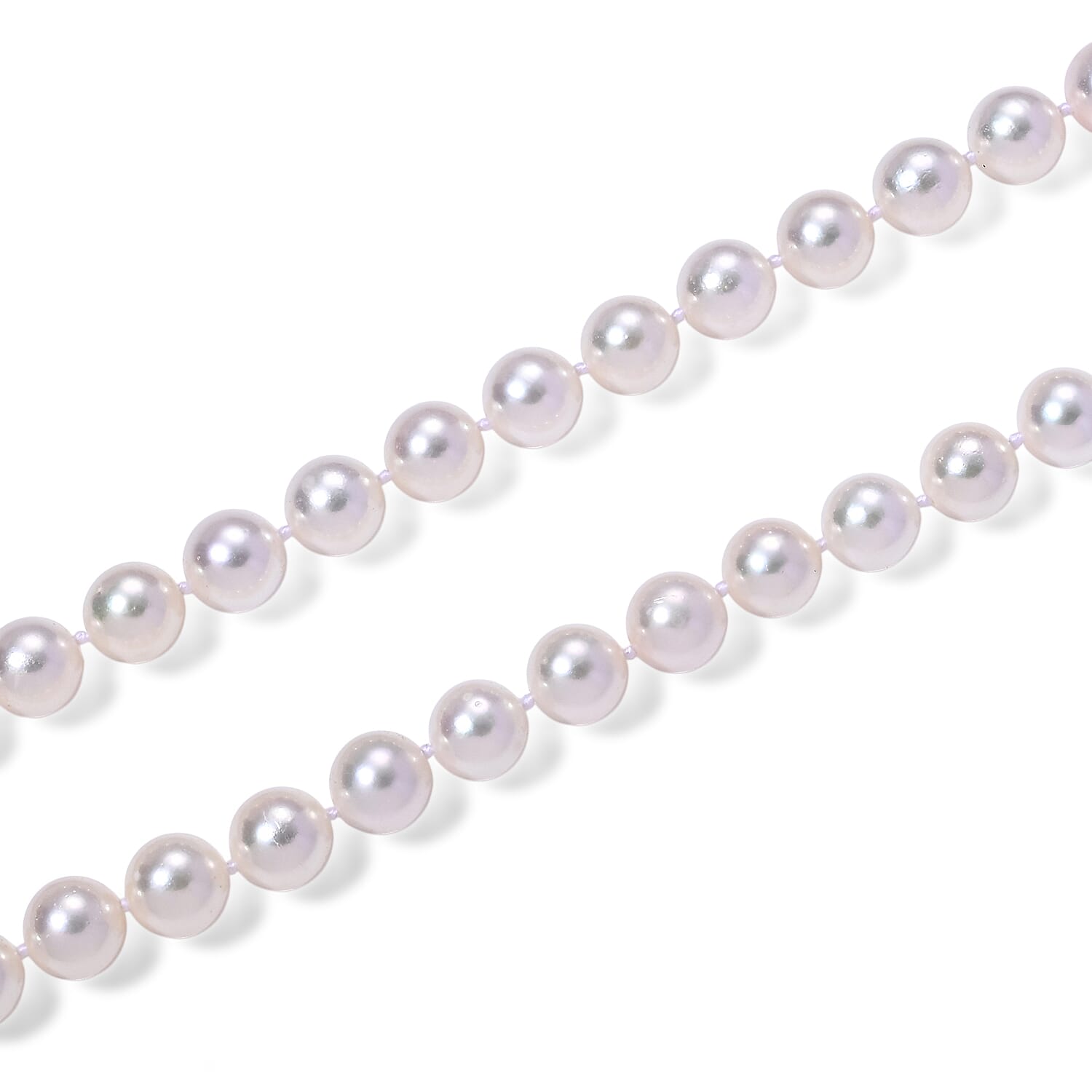 950 Platinum AAAA Japanese Akoya Pearl Beads Necklace (Size - 20) 215.00 Ct.