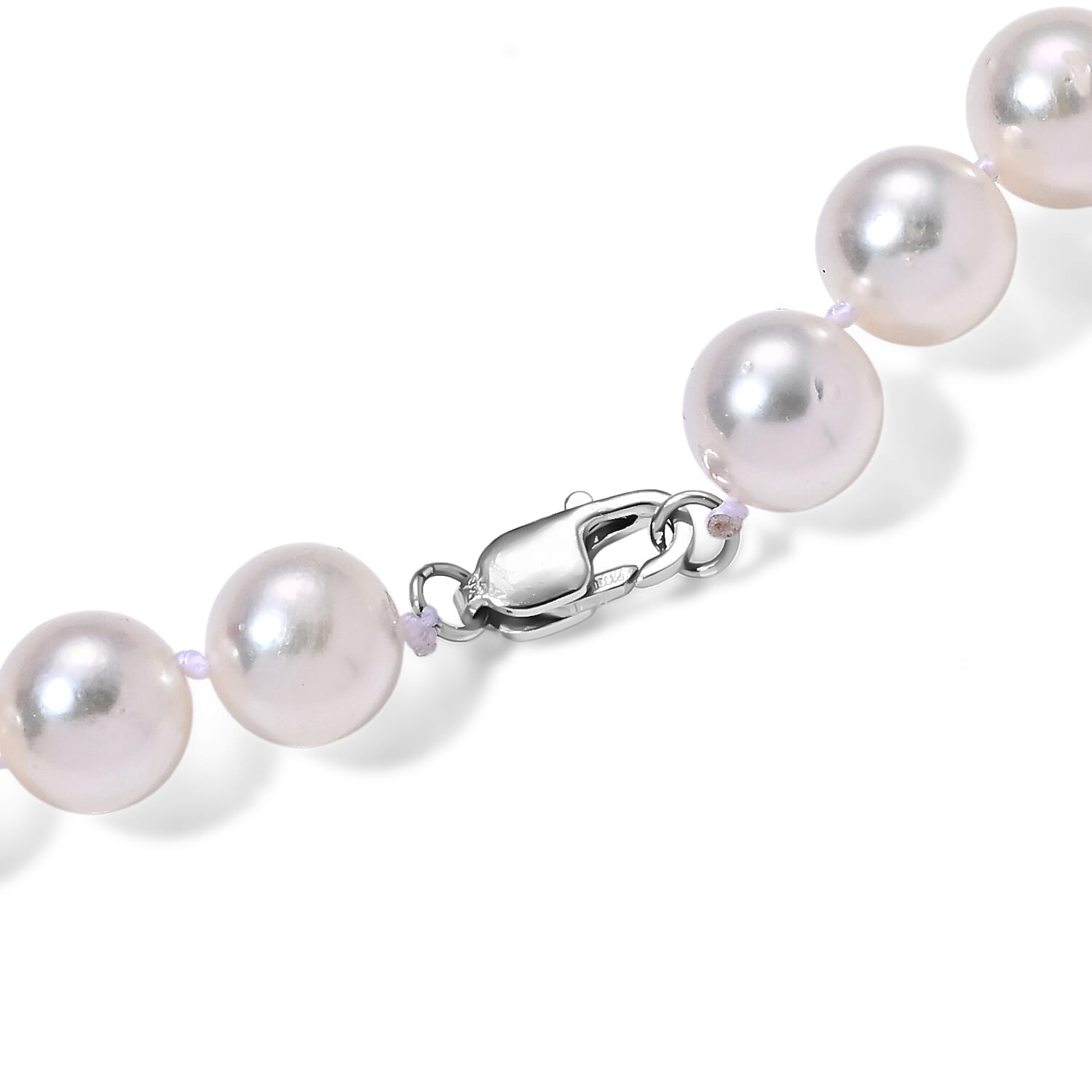 950 Platinum AAAA Japanese Akoya Pearl Beads Necklace (Size - 20) 215.00 Ct.