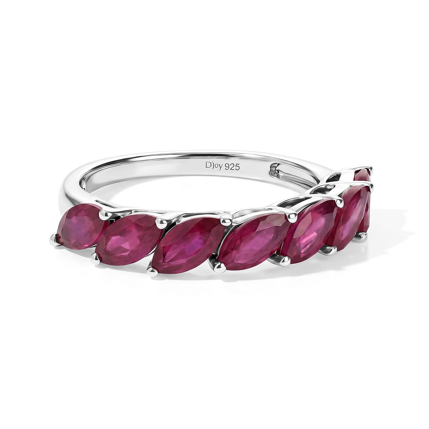 D'Joy - African Ruby Ring in Rhodium Overlay Sterling Silver 2.50 Ct.