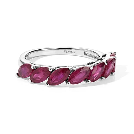 D'Joy - African Ruby Ring in Rhodium Overlay Sterling Silver 2.50 Ct.