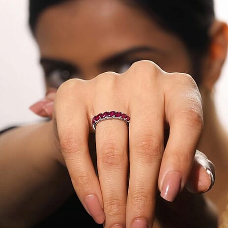 D'Joy - African Ruby Ring in Rhodium Overlay Sterling Silver 2.50 Ct.