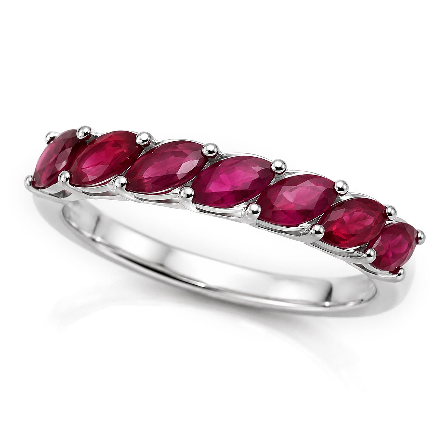 D'Joy - African Ruby Ring in Rhodium Overlay Sterling Silver 2.50 Ct.