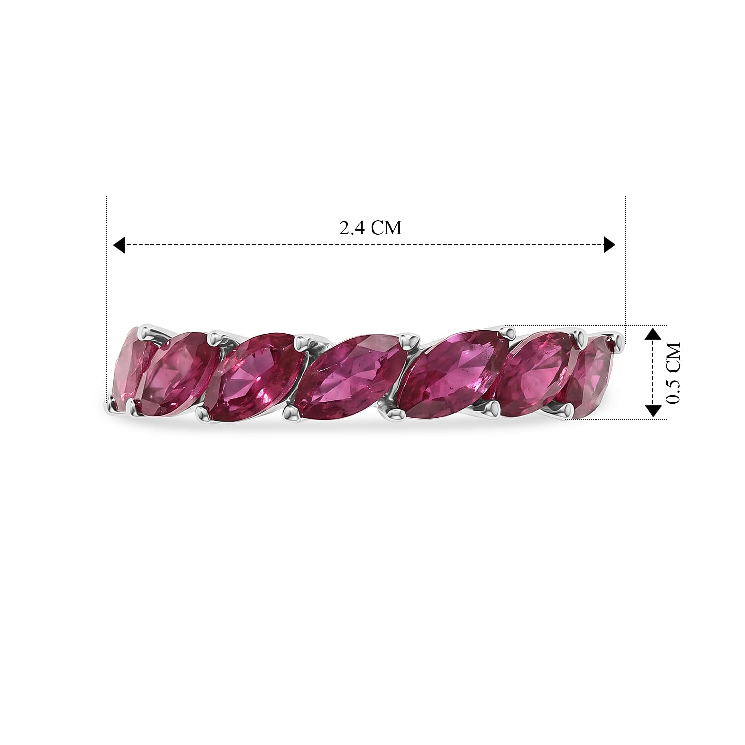 D'Joy - African Ruby Ring in Rhodium Overlay Sterling Silver 2.50 Ct.