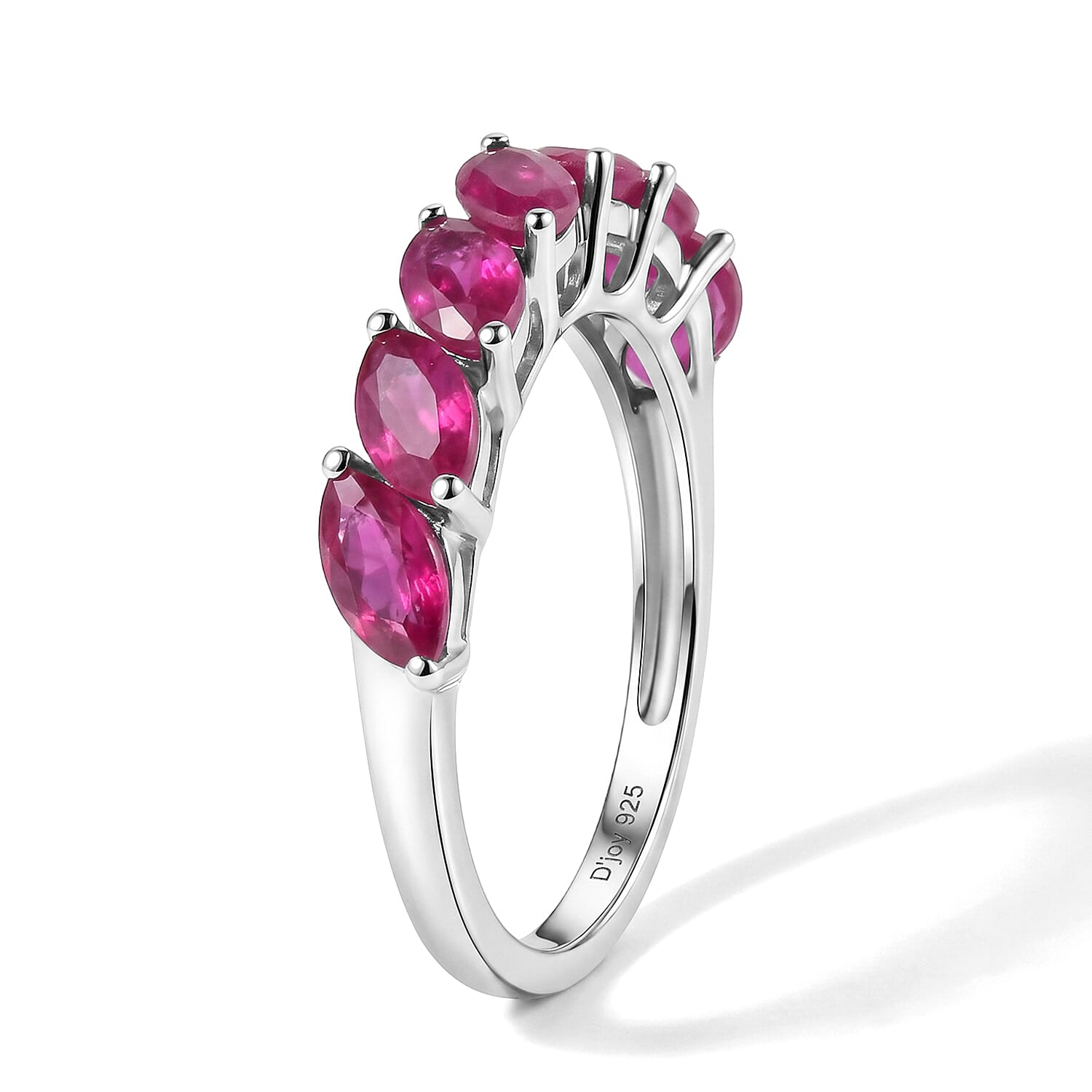 D'Joy - African Ruby Ring in Rhodium Overlay Sterling Silver 2.50 Ct.