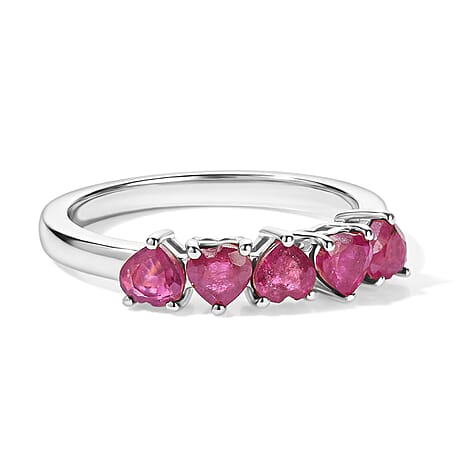 Royal Bali Collection - D'Joy African Ruby 5 Stone Ring in 18K Vermeil Yellow Gold Plated Sterling Silver 1.36 Ct.