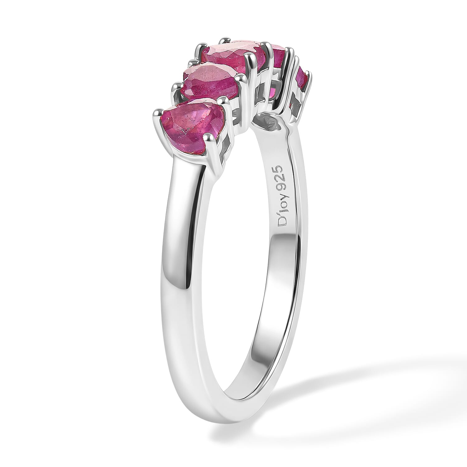 Royal Bali Collection - D'Joy African Ruby 5 Stone Ring in 18K Vermeil Yellow Gold Plated Sterling Silver 1.36 Ct.
