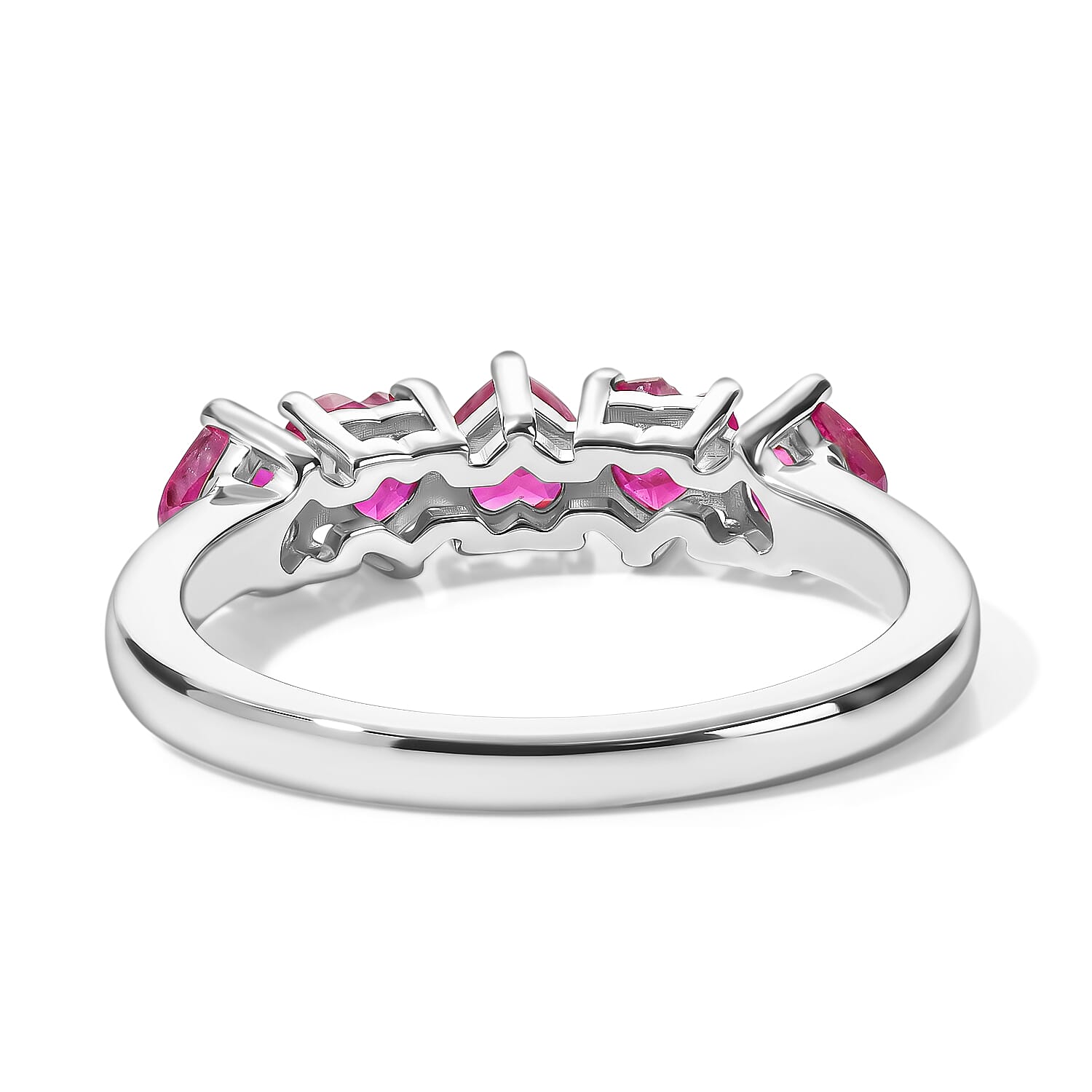 Royal Bali Collection - D'Joy African Ruby 5 Stone Ring in 18K Vermeil Yellow Gold Plated Sterling Silver 1.36 Ct.