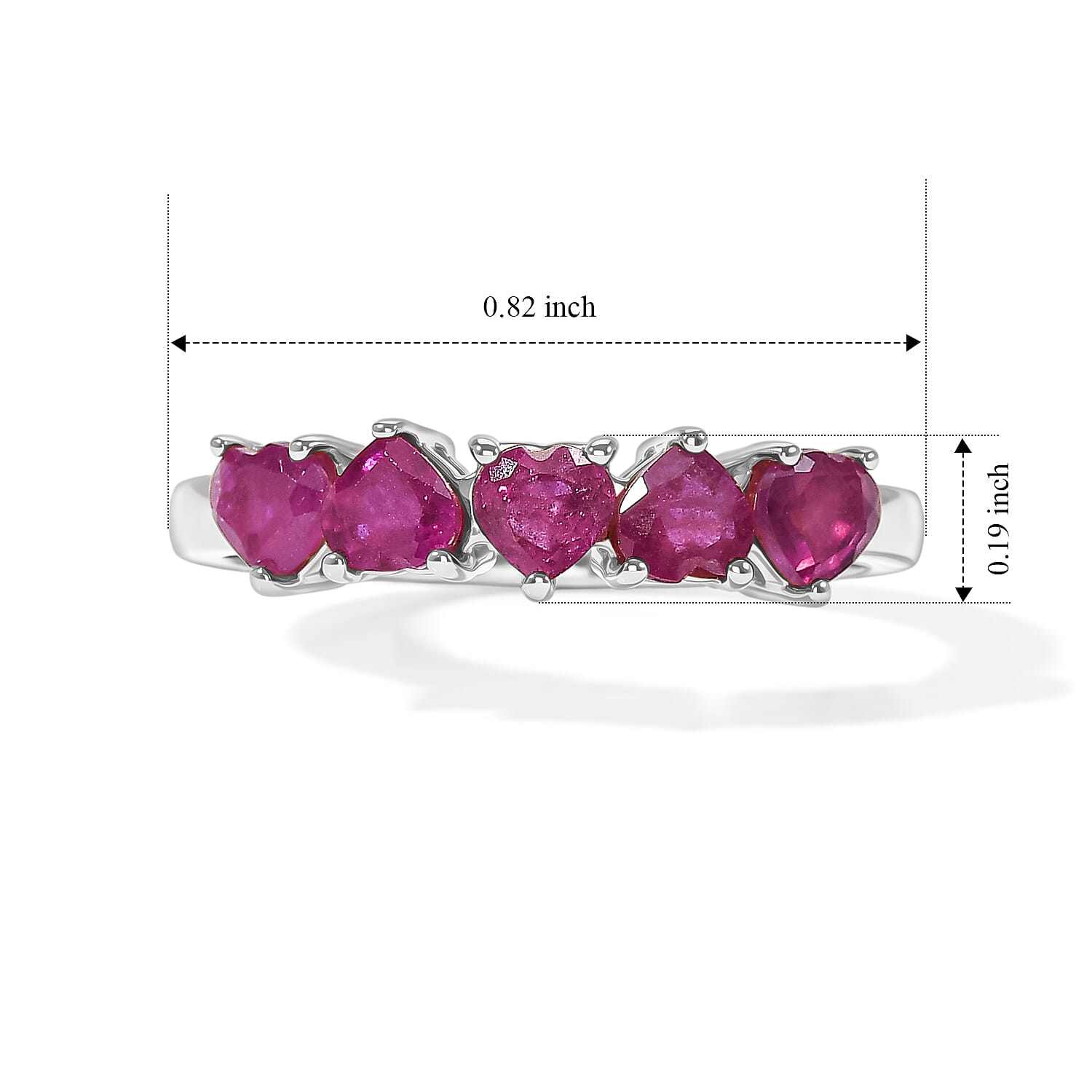 Royal Bali Collection - D'Joy African Ruby 5 Stone Ring in 18K Vermeil Yellow Gold Plated Sterling Silver 1.36 Ct.