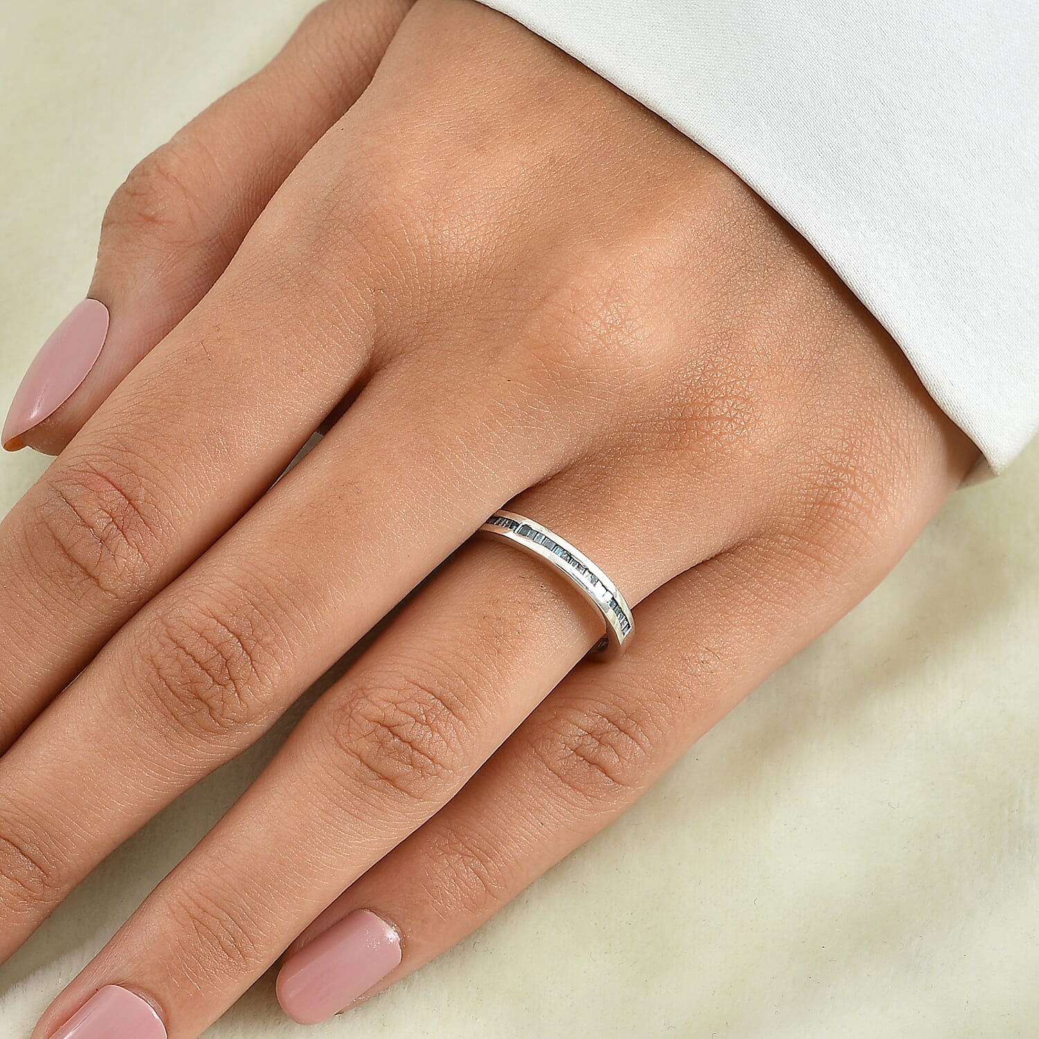 D'Joy - Natural Diamond Band Ring in Sterling Silver 0.25 Ct.