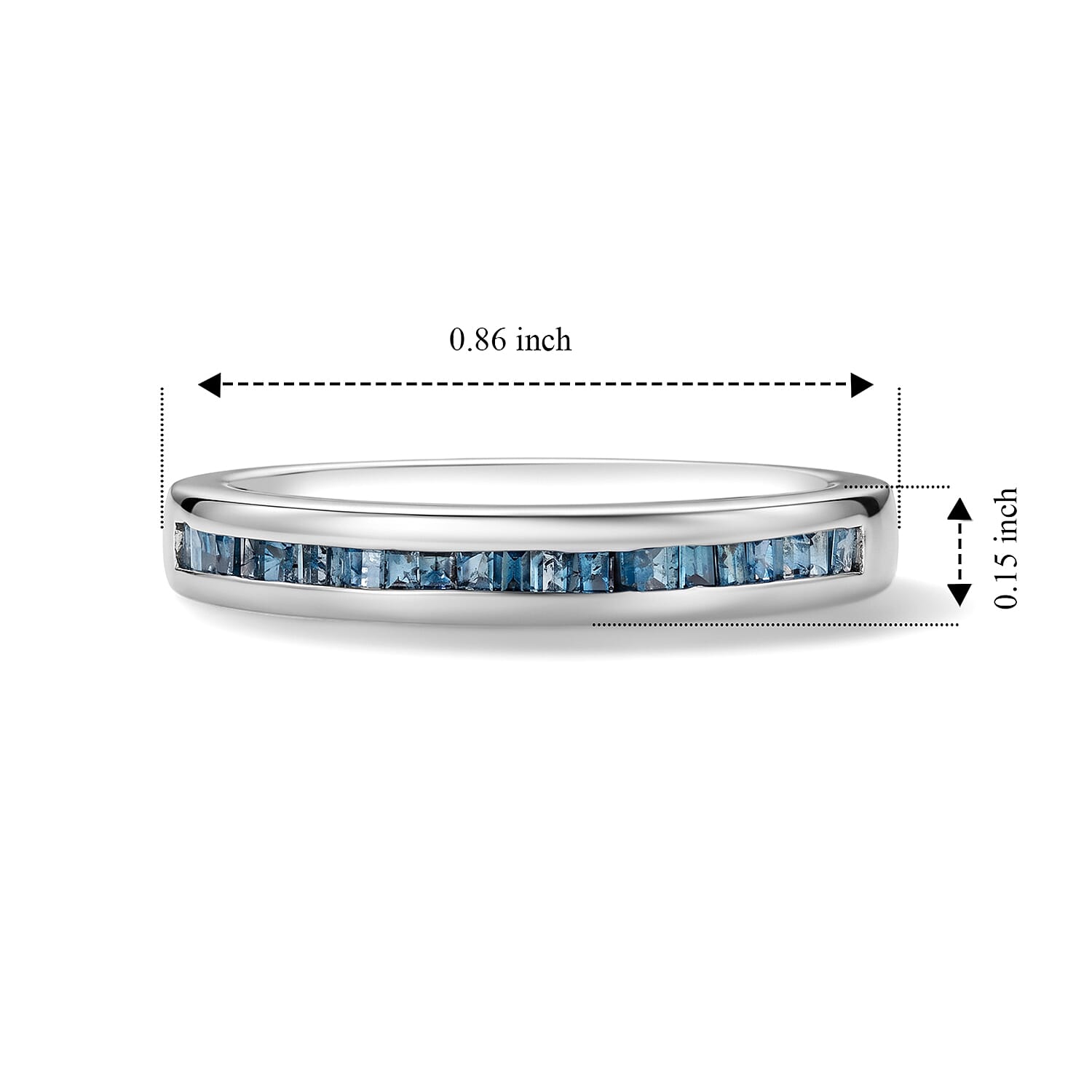 D'Joy - Natural Diamond Band Ring in Sterling Silver 0.25 Ct.