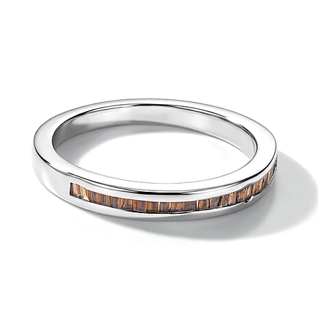 D'Joy - Natural Red Diamond Ring in Rhodium Overlay Sterling Silver 0.25 Ct.