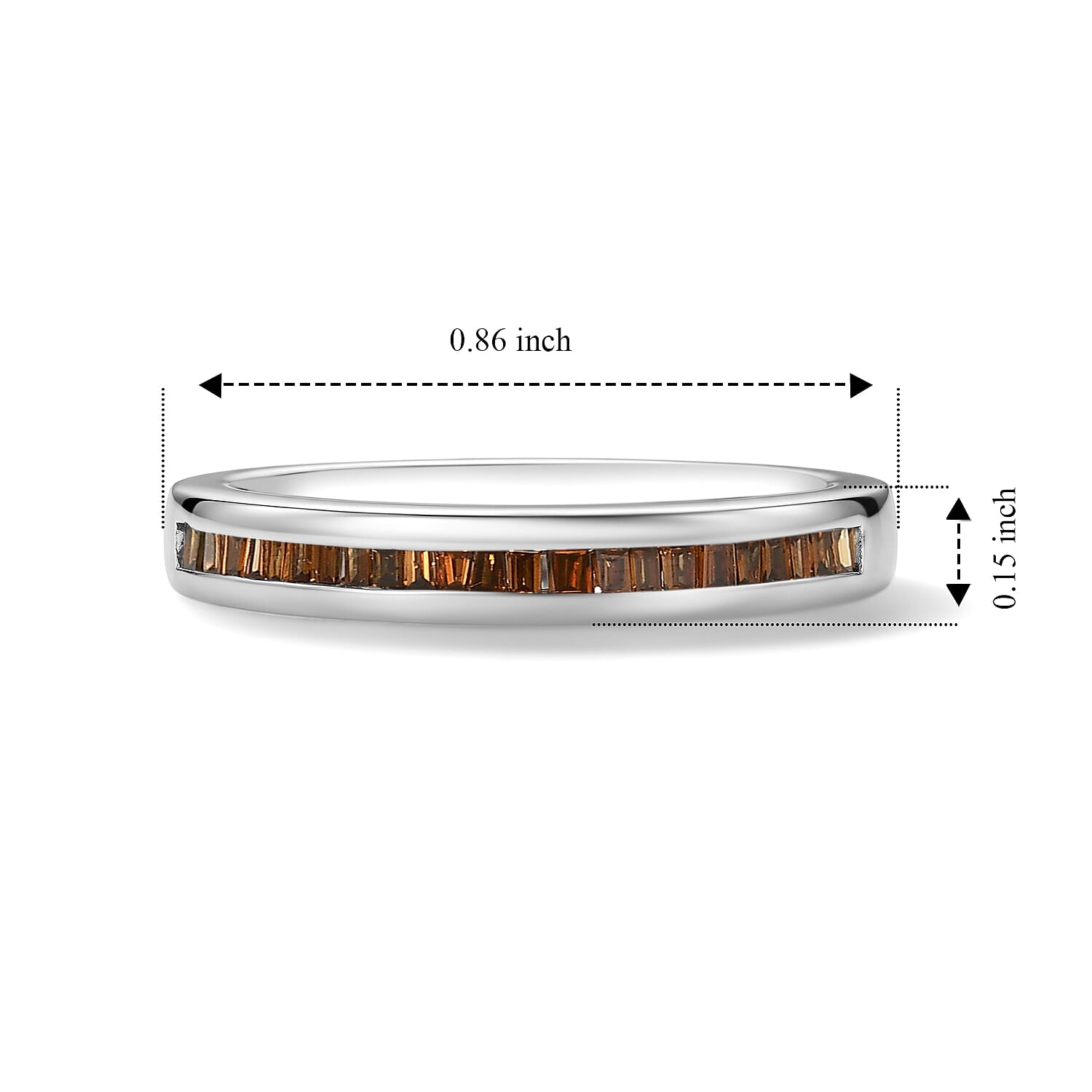 D'Joy - Natural Diamond Band Ring in Sterling Silver 0.25 Ct.
