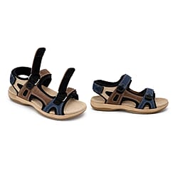 Andrea Sporty Adjustable Hook And Loop Strap Sandals