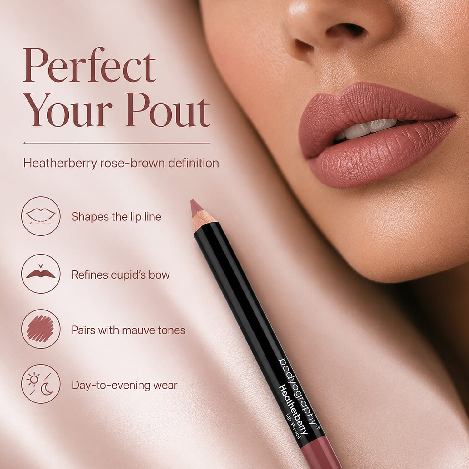 Bodyography Lip Pencil - Heatherberry - Rose-Brown