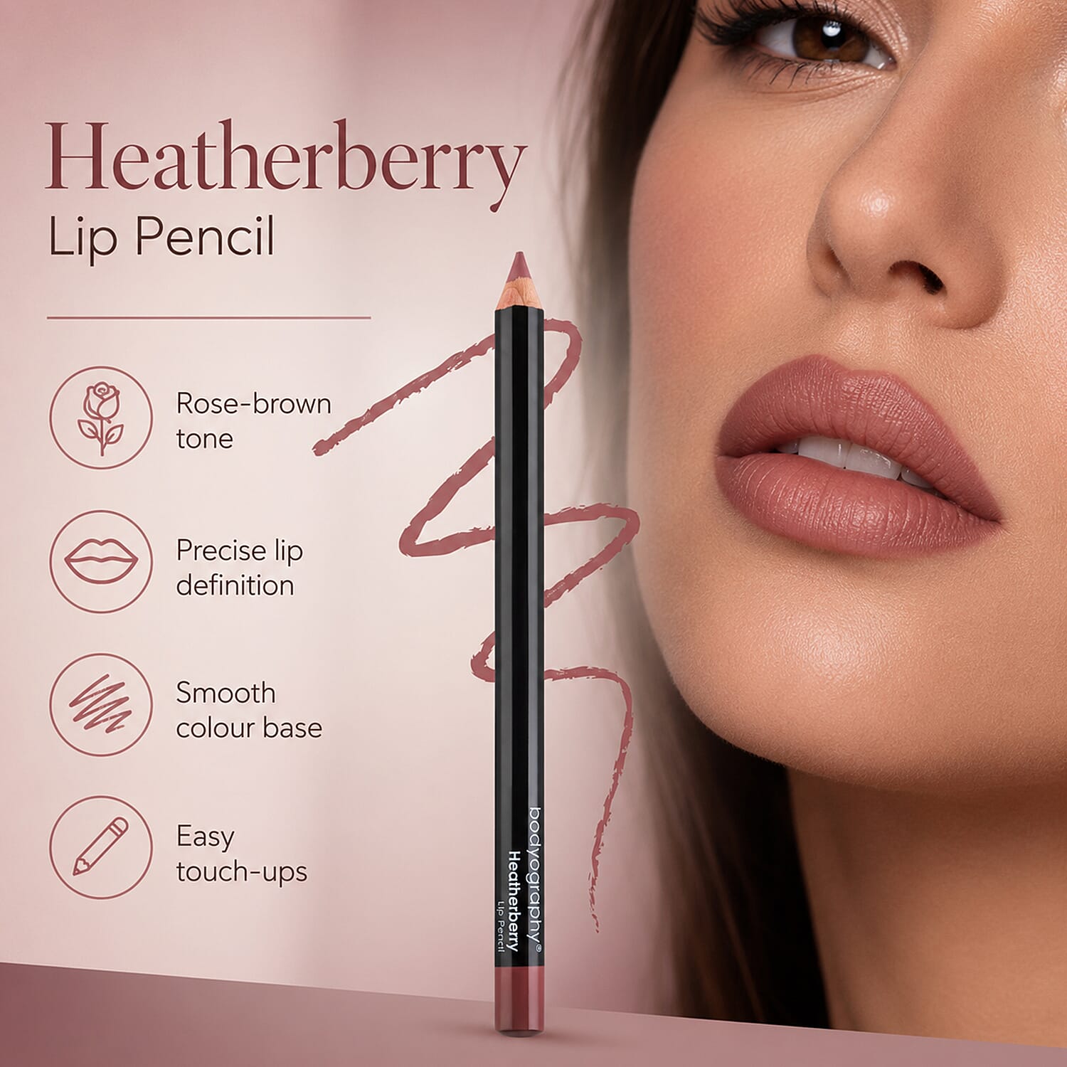 Bodyography Lip Pencil - Heatherberry - Rose-Brown