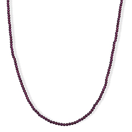 D'Joy - Amber Garnet Beads Necklace (Size - 20) with Magnetic Lock in Rhodium Overlay Sterling Silver 85.00 Ct.