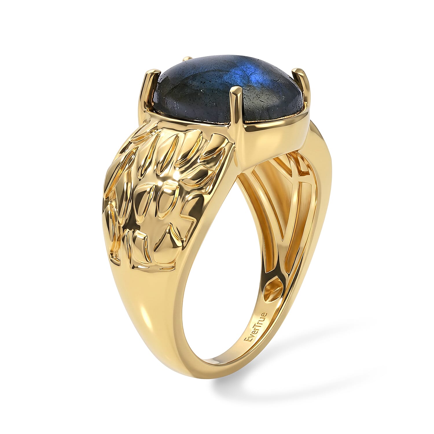 EverTrue - Labradorite Solitaire Ring in Yellow Gold Tone 6.33 Ct.