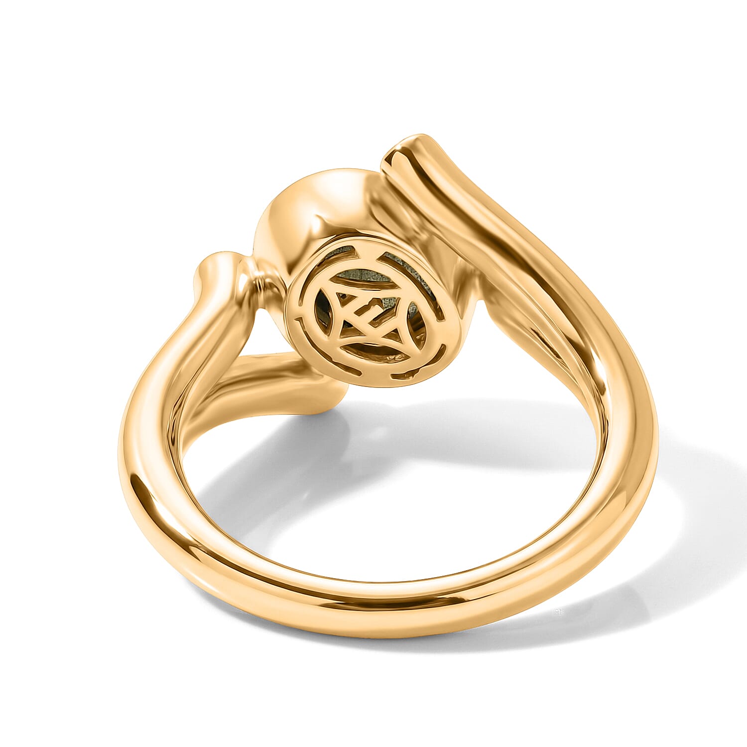 EverTrue - Labradorite & White Zircon Ring in Yellow Gold Tone 2.26 Ct.
