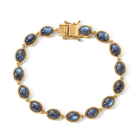 EverTrue - Labradorite Cluster Bracelet (Size - 7.5) with GB Lock Box in Yellow Gold Tone 22.14 Ct.