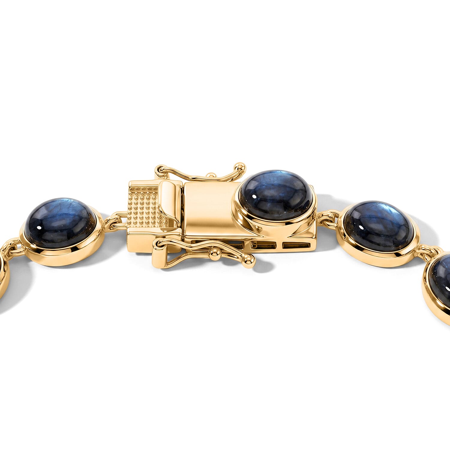 EverTrue - Labradorite Cluster Bracelet (Size - 7.5) with GB Lock Box in Yellow Gold Tone 22.14 Ct.