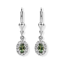 D'Joy Natural Green Apatite White Zircon Earring Sterling Silver 0.930 Ct.