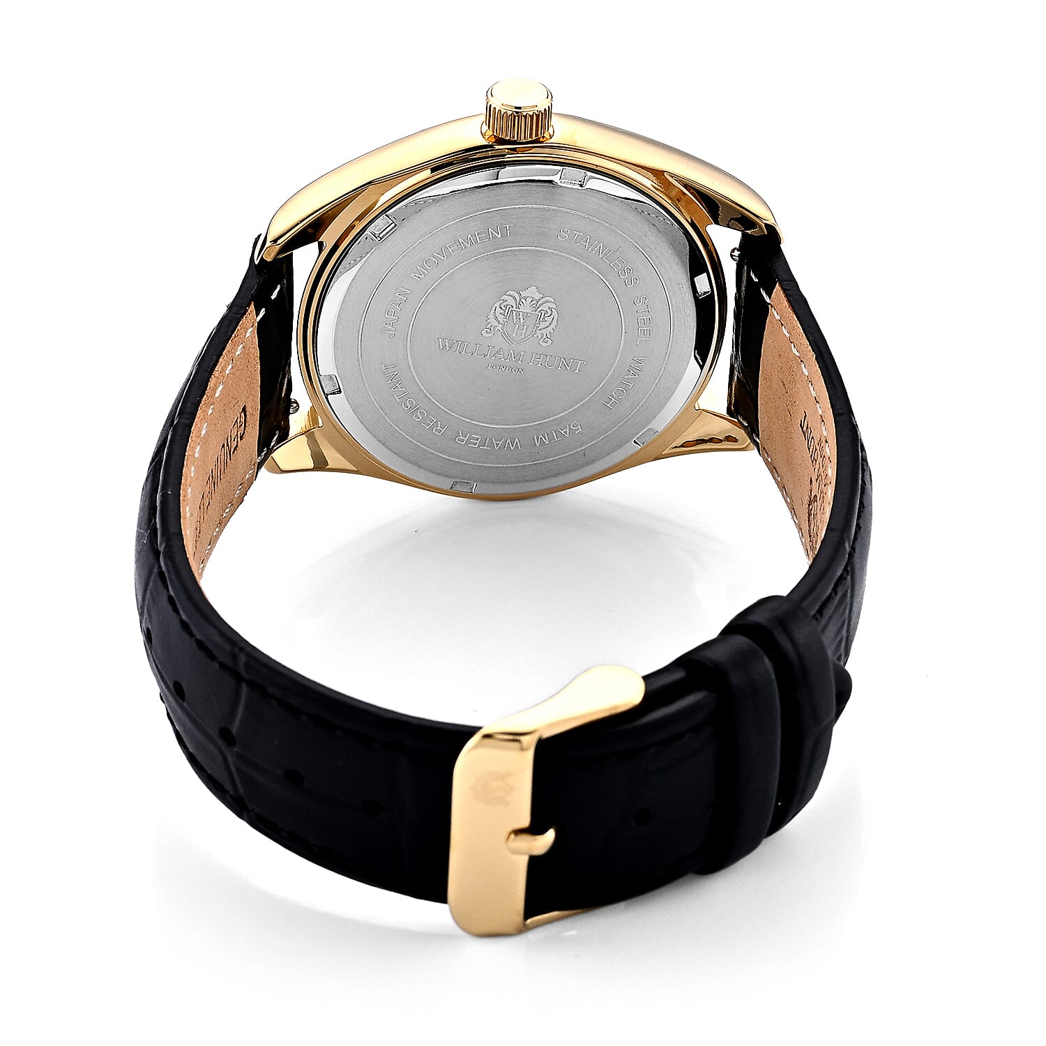 William Hunt Limited Edition Year Of The Fire Horse Japanese Movement 5ATM WR Black Hydraulic Meteorite Dial Watch with Sapphire Crystal Dial & Black Leather Strap