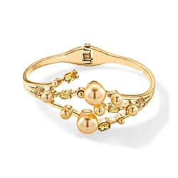 Golden Shell Pearl & Crystal Bangle (Size - 7) 50.00 Ct.