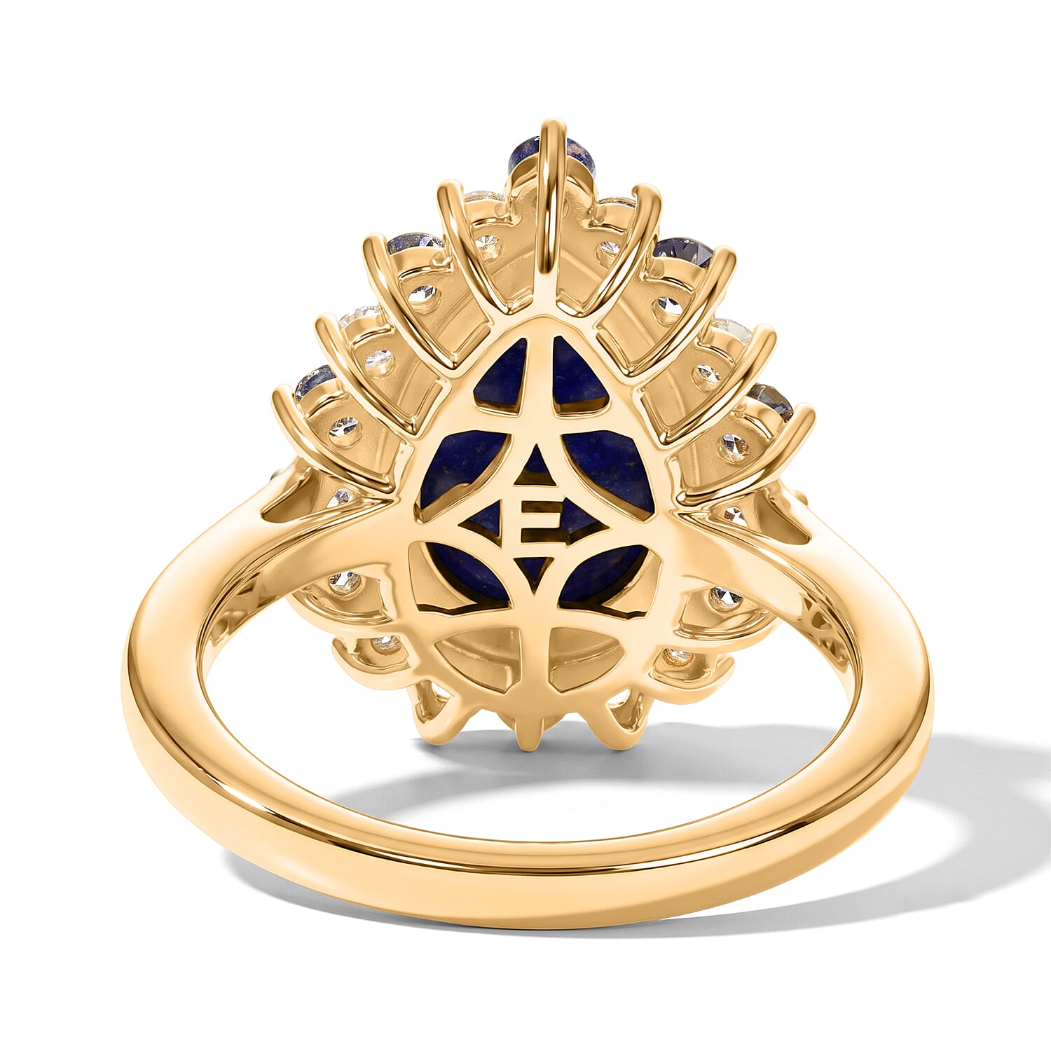 EverTrue - Lapis Lazuli, Lolite & White Zircon Ring in Yellow Gold Tone 5.08 Ct.