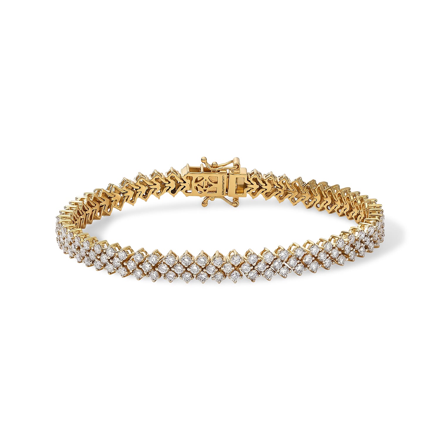 Luxuriant - Lab Grown Diamond (SI-G-H) Bracelet (Size - 7.5) with GB Lock Box in 18K Vermeil Yellow Gold Plated Sterling Silver 7.10 Ct
