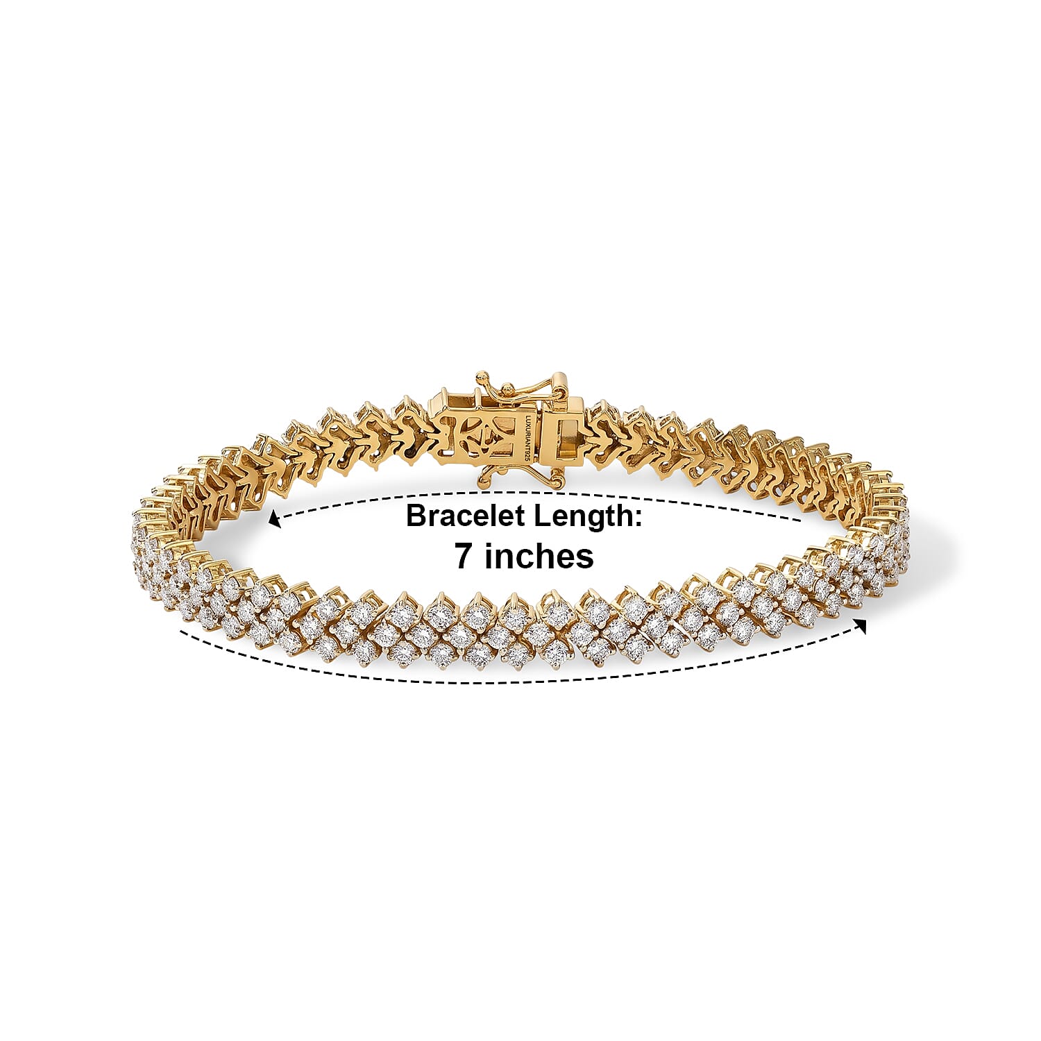 Luxuriant - Lab Grown Diamond (SI-G-H) Bracelet (Size - 7.5) with GB Lock Box in 18K Vermeil Yellow Gold Plated Sterling Silver 7.10 Ct