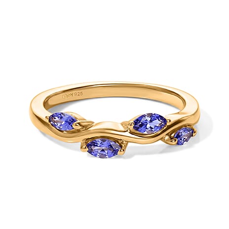 D'Joy - Tanzanite Ring in 18K Vermeil Yellow Gold Plated Sterling Silver
