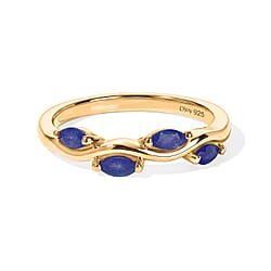 D'Joy - Garden Collection Gemstone Leaf Ring in Sterling Silver