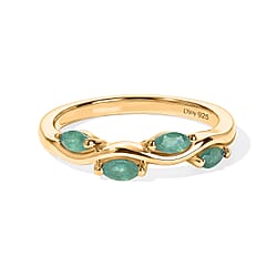 D'Joy - Garden Collection Gemstone Leaf Ring in Sterling Silver
