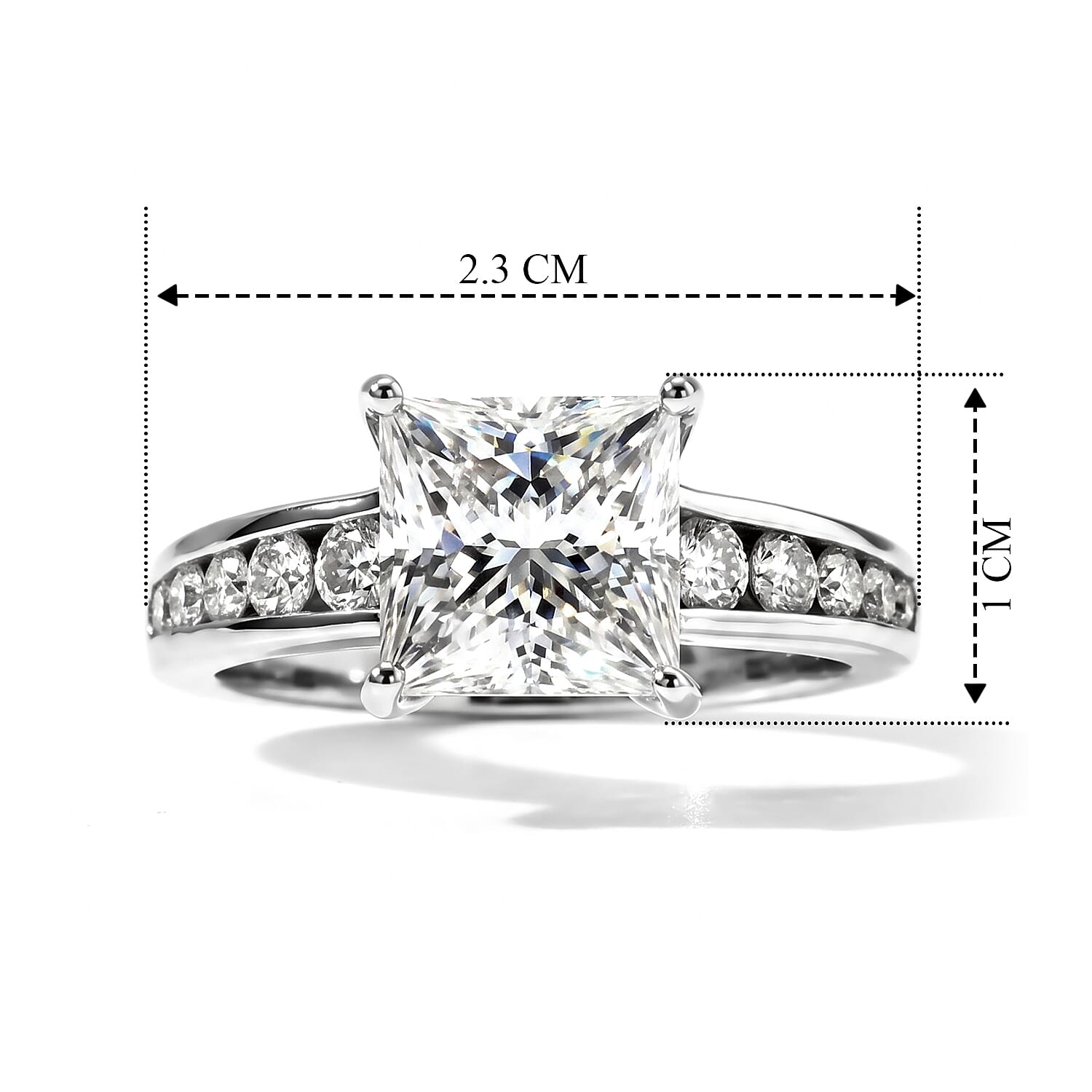 D'Joy - Moissanite Ring in Rhodium Overlay Sterling Silver 3.50 Ct.