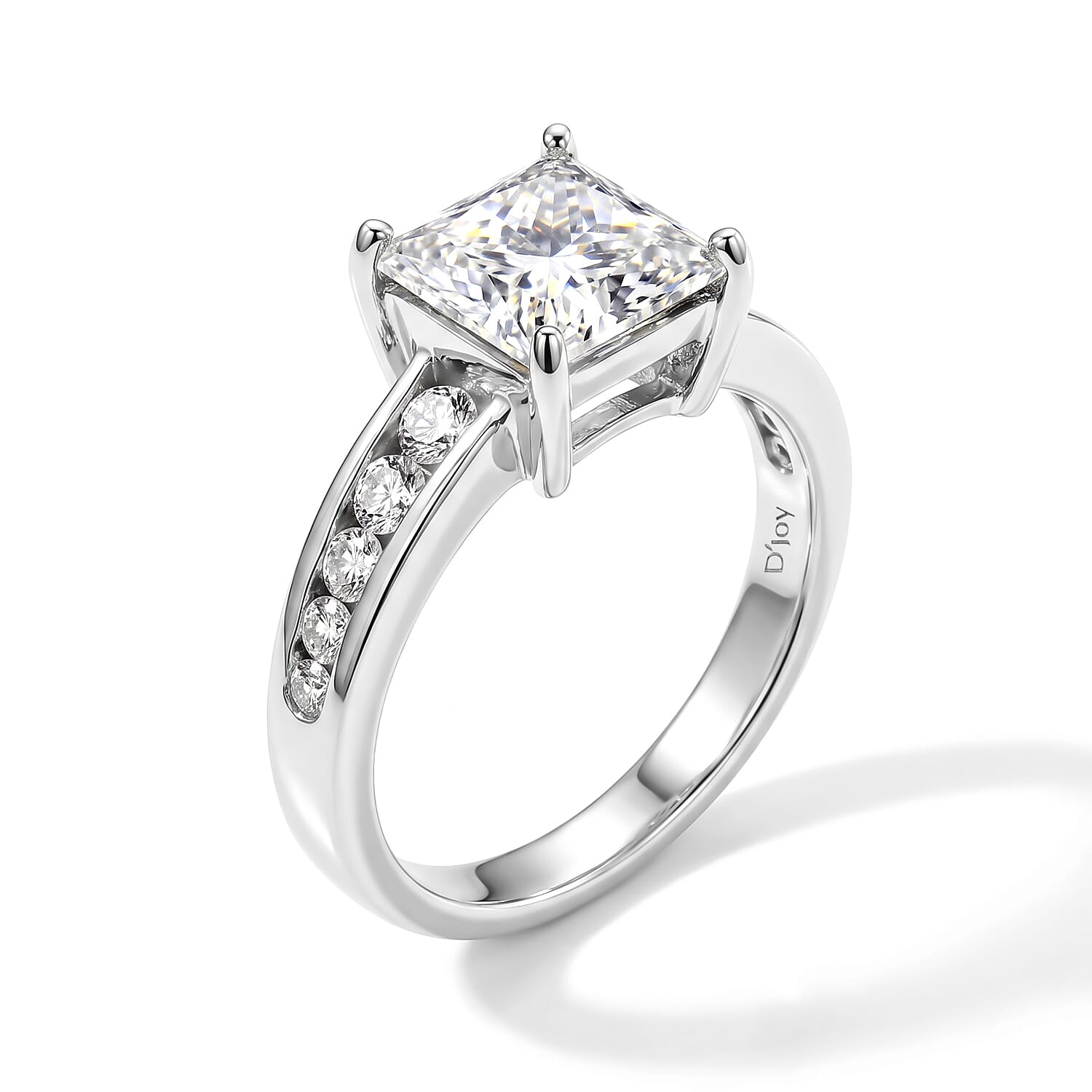 D'Joy - Moissanite Ring in Rhodium Overlay Sterling Silver 3.50 Ct.