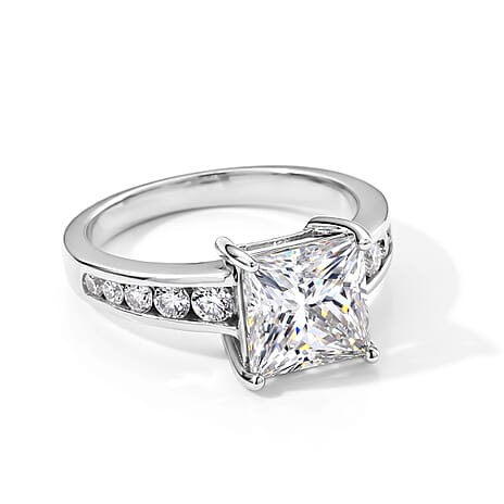 D'Joy - Moissanite Ring in Rhodium Overlay Sterling Silver 3.50 Ct.