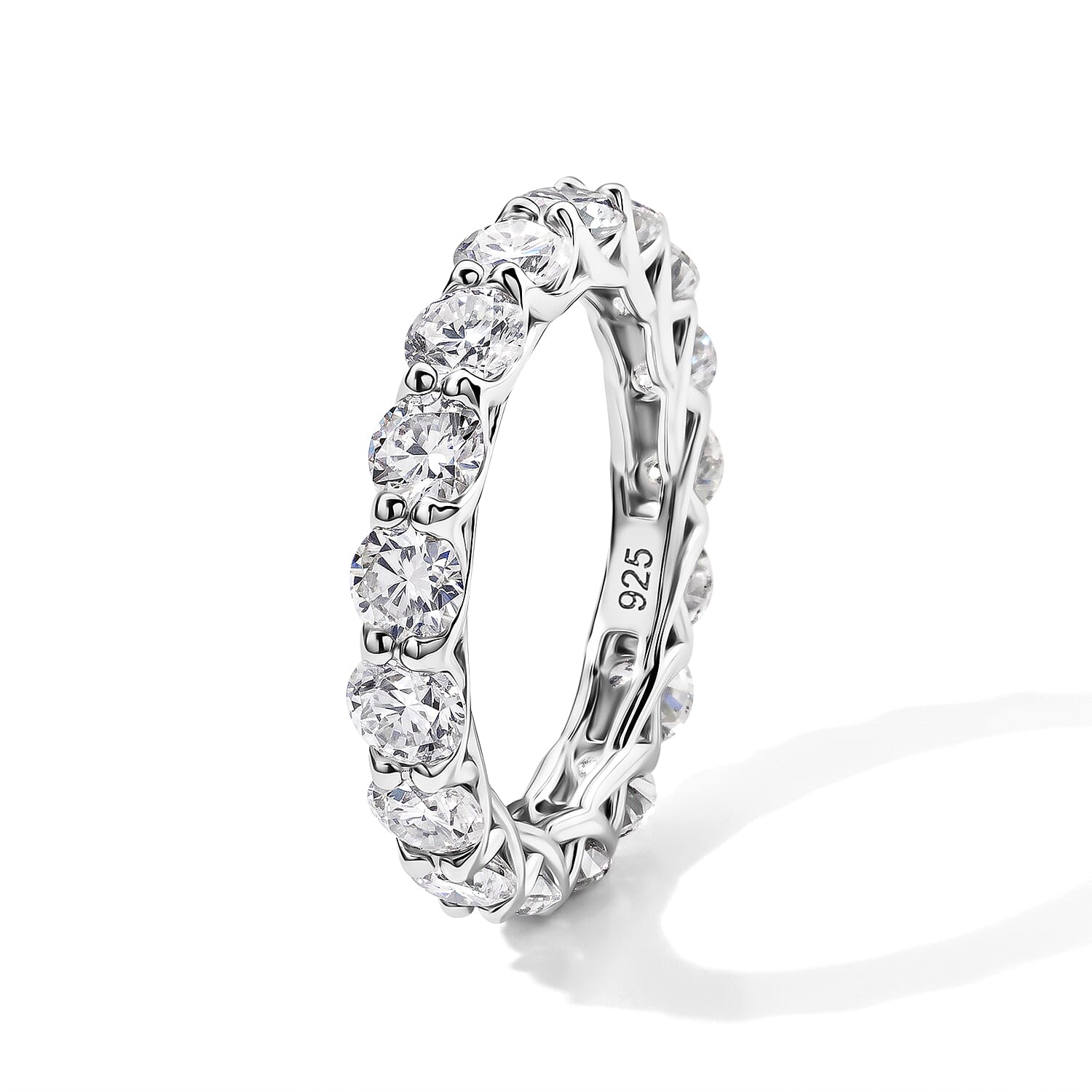 D'Joy - Moissanite Band Ring in Sterling Silver 4.10 Ct.
