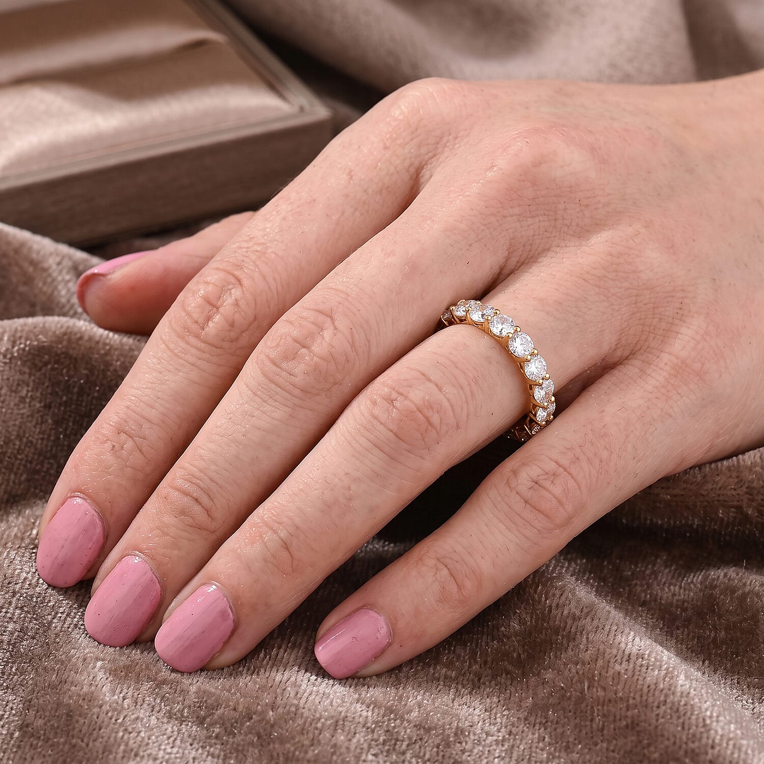 D'Joy - Moissanite Band Ring in Sterling Silver 4.10 Ct.