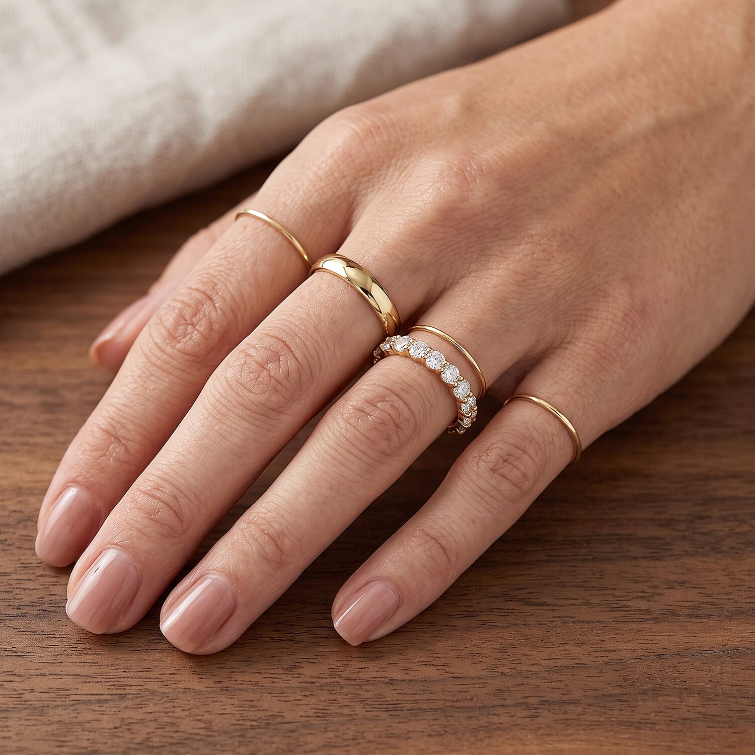 D'Joy - Moissanite Band Ring in Sterling Silver 4.10 Ct.