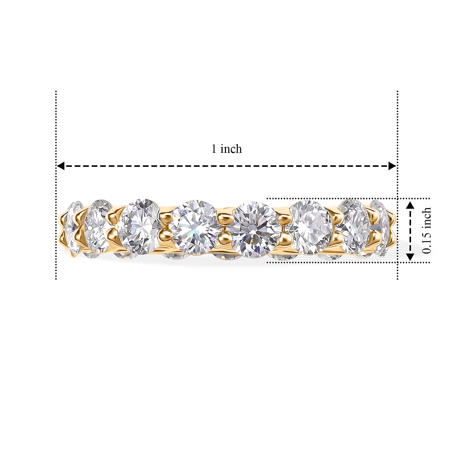 D'Joy - Moissanite Band Ring in Sterling Silver 4.10 Ct.