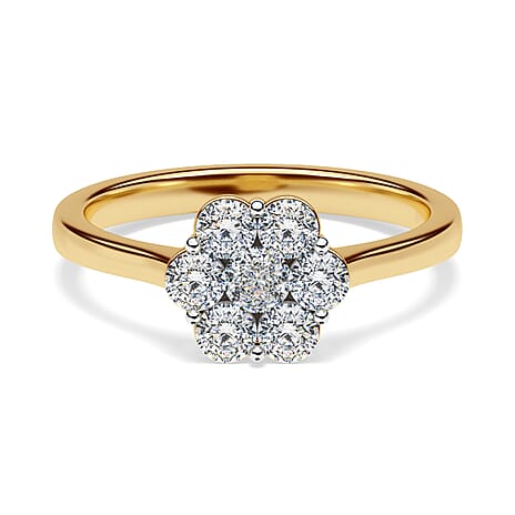 Luxuriant - SGL Certified Lab Grown Diamond (SI-G-H) Pressure Set Ring in 18K Vermeil Yellow Gold Plated Sterling Silver 2.00 Ct.