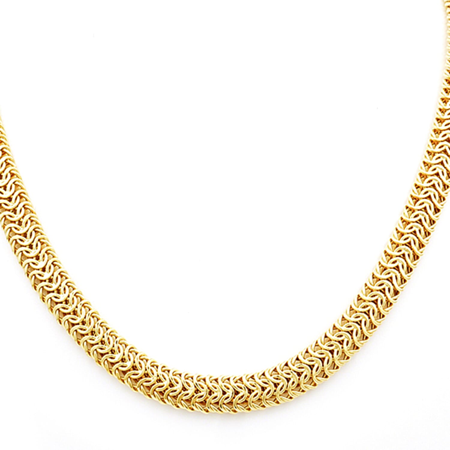 9K Yellow Handmade Byzantine Gold Necklace (Size - 19.5) with Sanorita Clasp, Gold Wt. 18.50 Gms