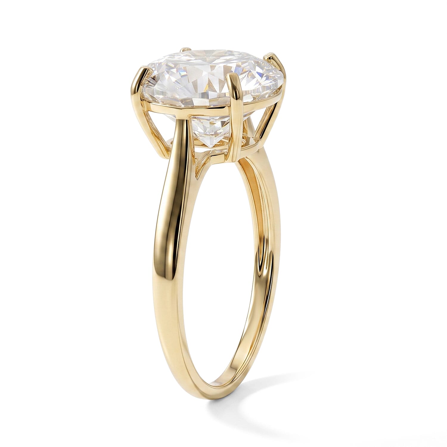 Luxoro 9K Yellow Gold Moissanite Ring, Gold Wt.1.75 Gms  5.000  Ct.