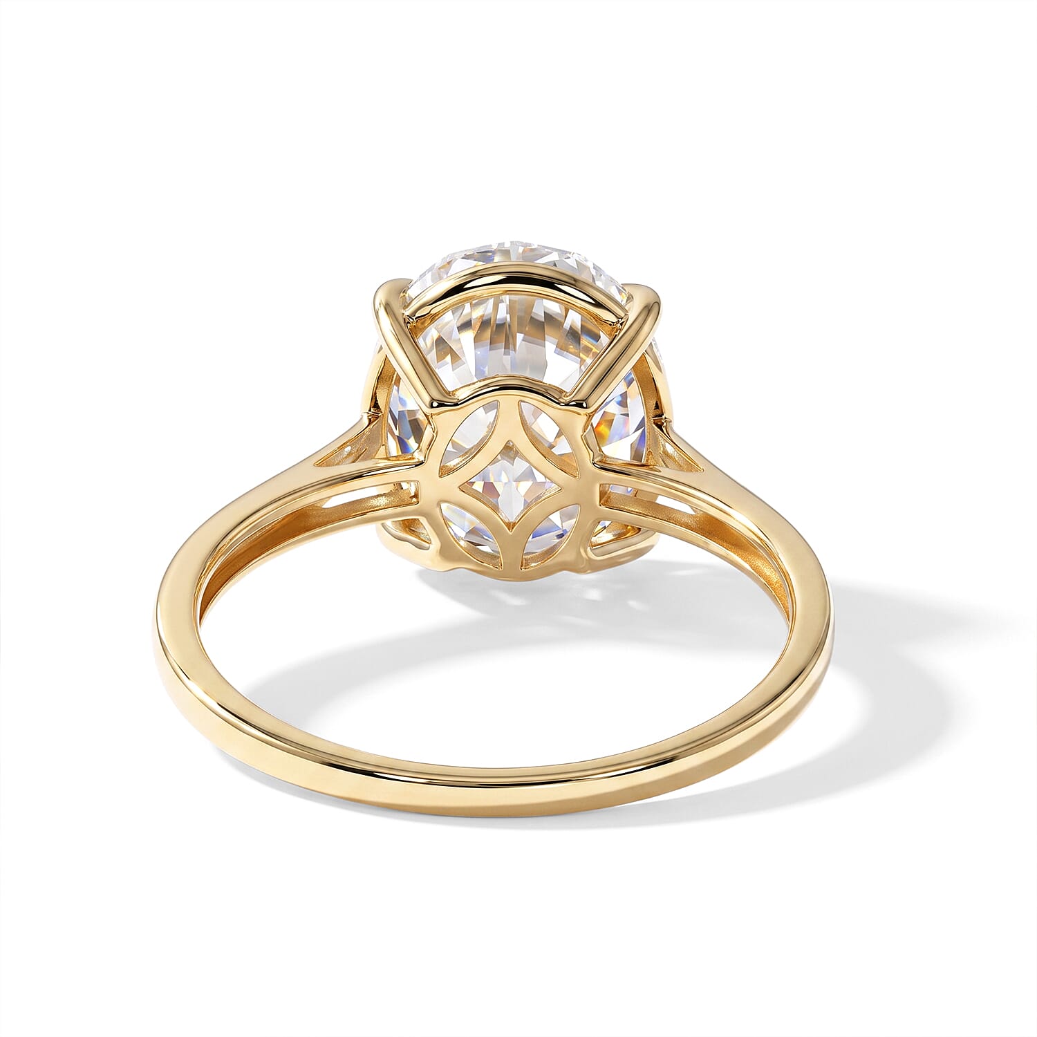 Luxoro 9K Yellow Gold Moissanite Ring, Gold Wt.1.75 Gms  5.000  Ct.
