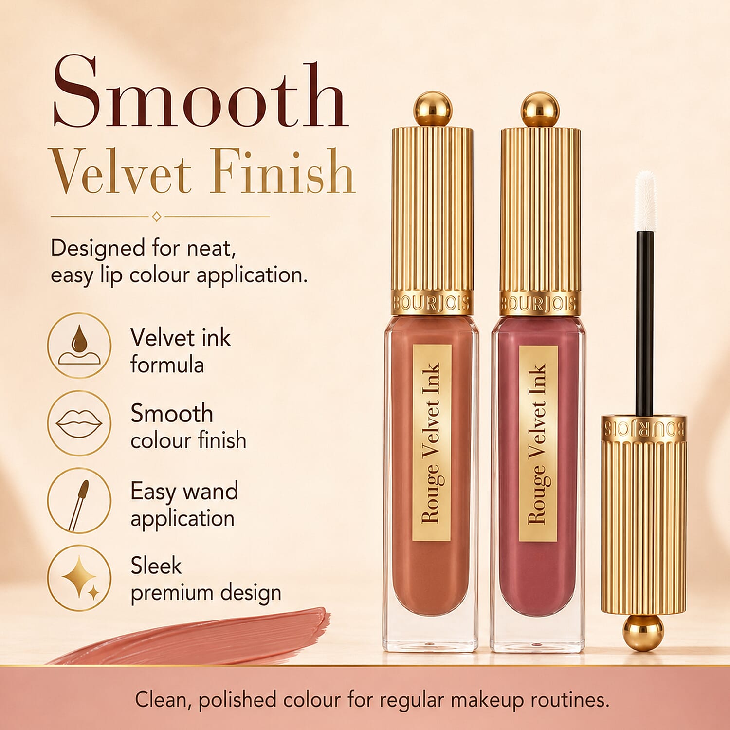 Bourjois- 3-Piece Rouge Velvet Ink Lip Colour Set (Includes All About Brown 18, Belle Brune 12 & Cup of Rose 24)