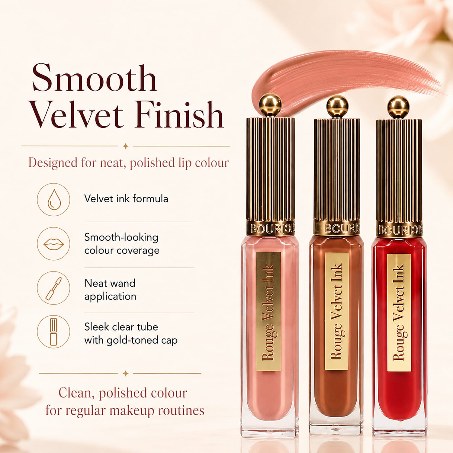 Bourjois- 3-Piece Rouge Velvet Ink Lip Colour Set (Includes Berry Chaud-Colat 25, Belle Brune 12 & Beige De Jour 001)