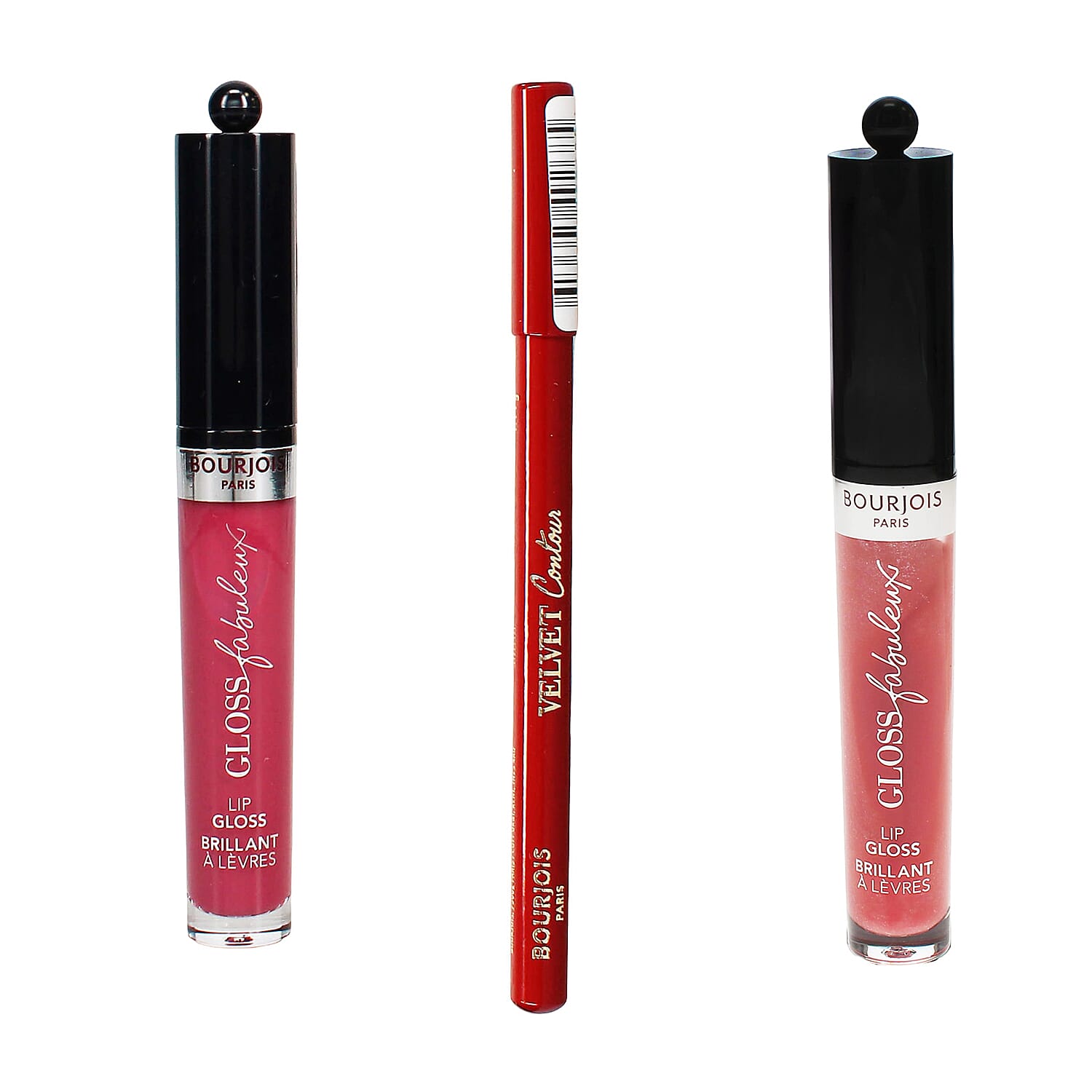 Bourjois- 3-Piece Lip Set (Includes Velvet Contour Lip Liner in Perfect Date, Rouge Fabuleux Lip Gloss in Berry Talented 008 & Rose Symphonic)
