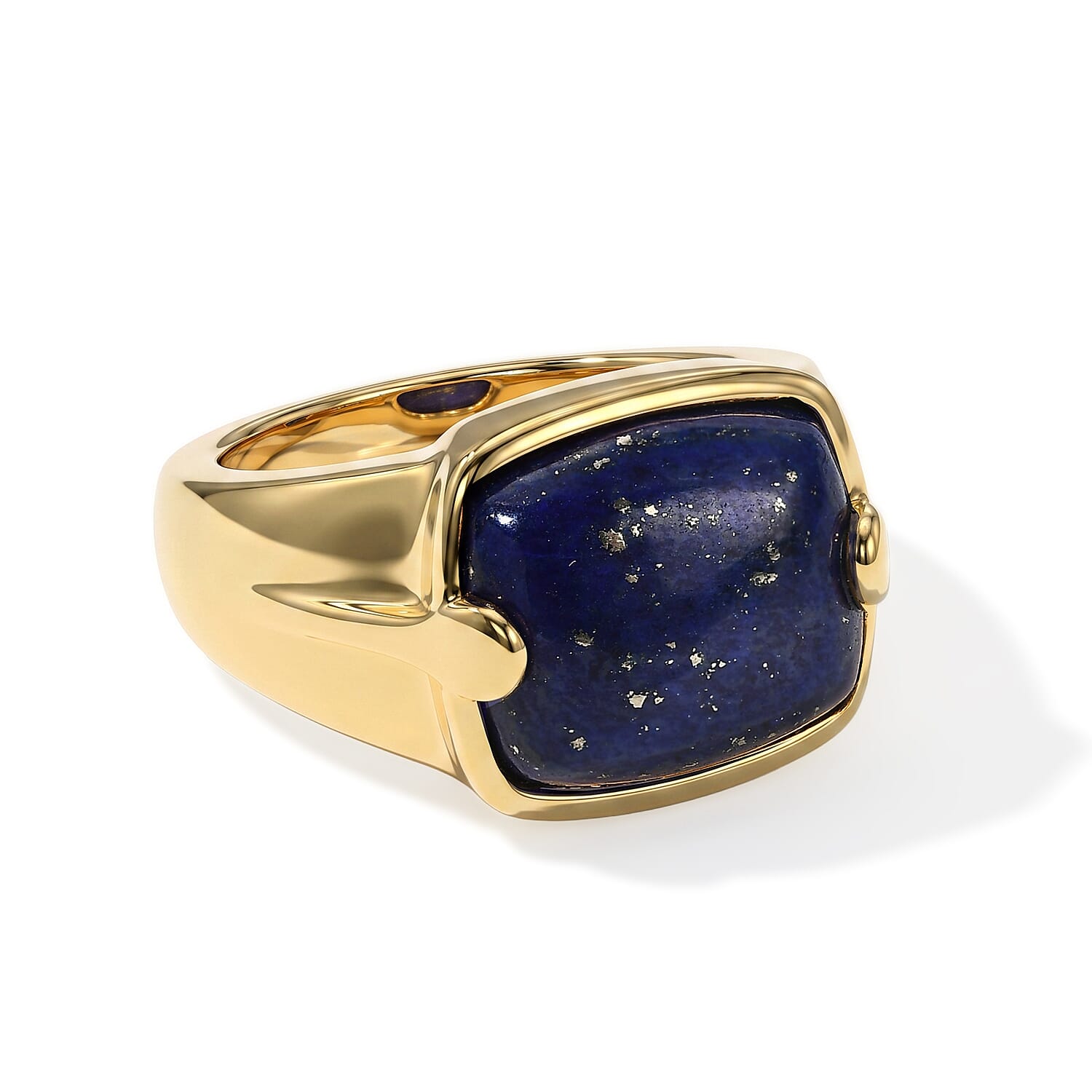 EverTrue - Lapis Lazuli Solitaire Ring in Yellow Gold Tone 6.36 Ct.