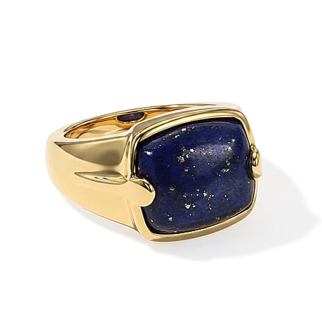 EverTrue - Lapis Lazuli Solitaire Ring in Yellow Gold Tone 6.36 Ct.
